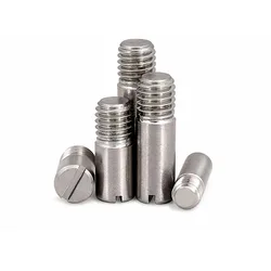 2/10x M2 M2.5 M3 M4 M5 M6 M8 M10 GB878 304 A2 Stainless Steel Outside Thread Solid Dowel Pin Slotted Head Positioning Roll Shaft