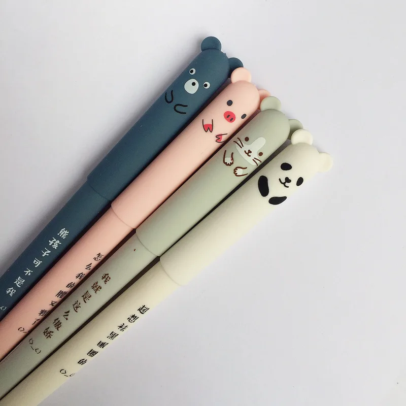 0.5mm Erasable Pen Cute Panda Cat Magic Pens Kawaii Gel Pens For School Writing Novelty Stationery Boys Girls Children Gifts