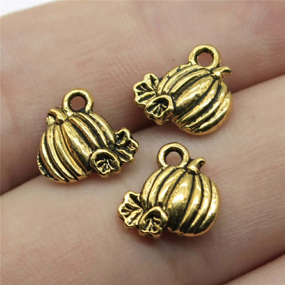 20 Pcs/Lot 10*10mm 2Colors Alloy Charms Cute Pumpkin Pentant For Jewelry Diy Making Pendant Handmade Craft Findings