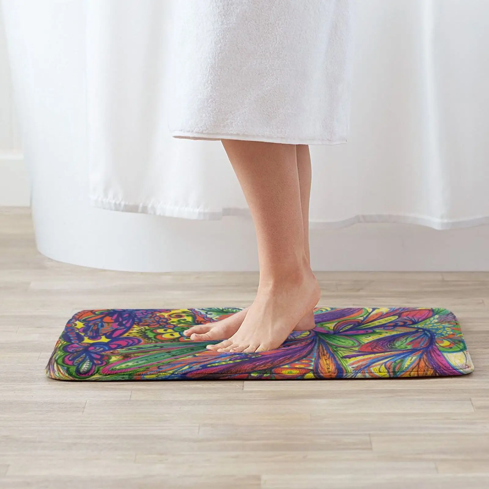 Fiddling Around Soft Non-Slip Mat Rug 217 Carpet Cushion Color Colorful Rainbows Spectrum Abstract Neon Musical