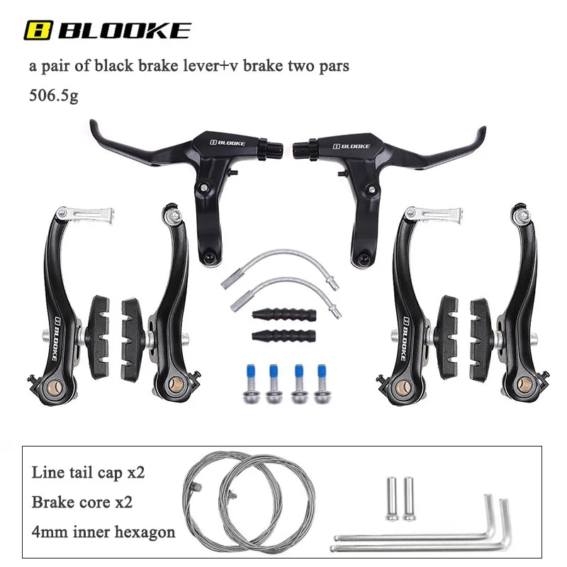 

BLOOKE-Bicycle V Brake Caliper,MTB Bike Cable,Pull Brake Clamp Kit,Three Fingers Brake Lever,Aluminum Alloy,Cycling Accessories