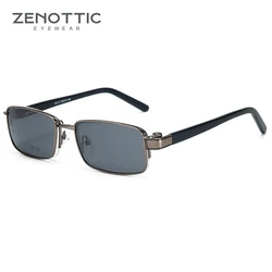 ZENOTTIC Steampunk Clip On Metal Rectangle Sun Glasses Women Retro Flip 2 In 1 Magnet Men Designer Polarized Shades Sunglasses