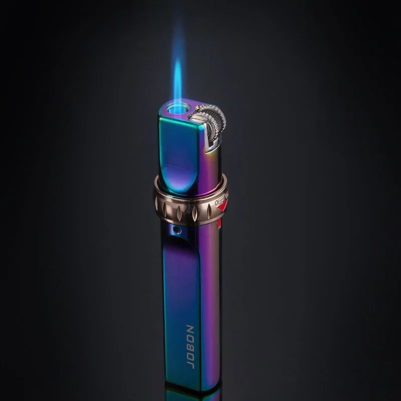 JOBON Stripe Gas Torch Lighter Jet Windproof Metal lighter Stripe Flint Lighter 1300 C Butane Cigar Cigarette Accessories