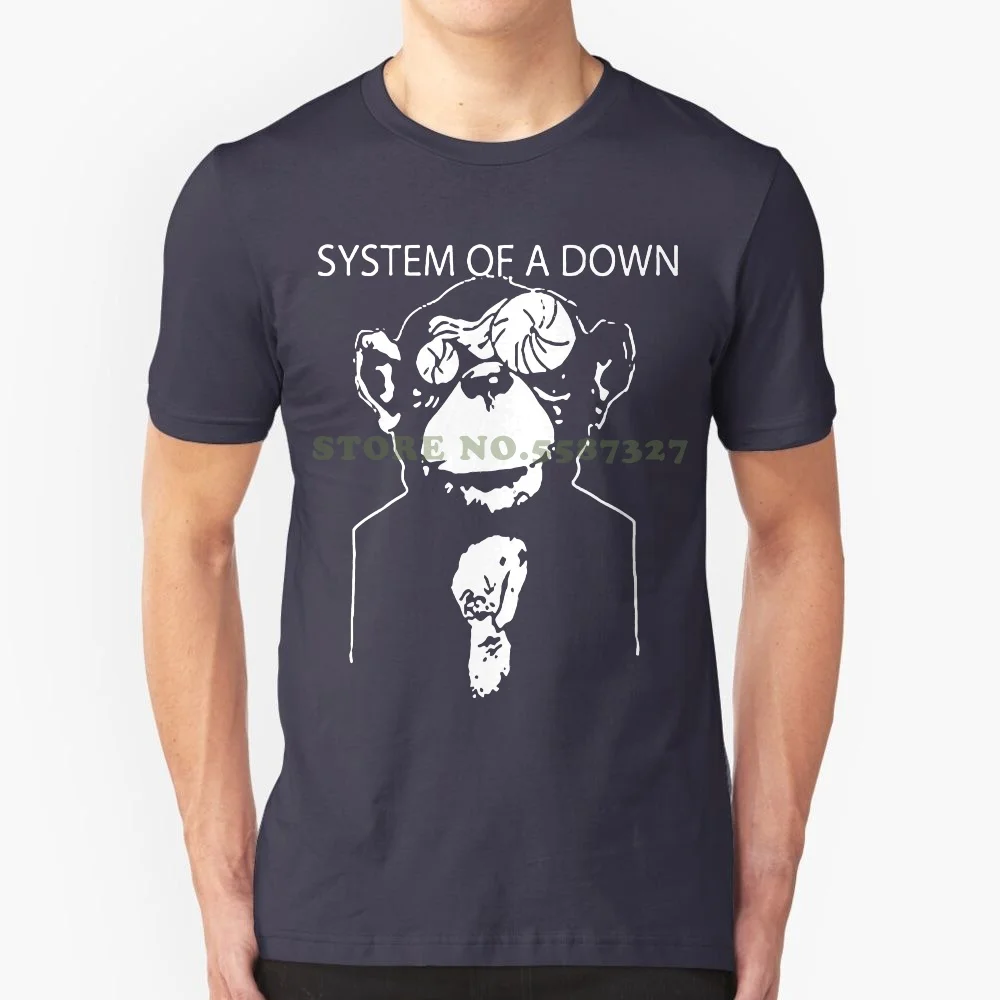 Men Cotton T Shirt Printed T Shirt System Of A Down Soad Metal Band Suited Monkey Title Logo Black T Shirt