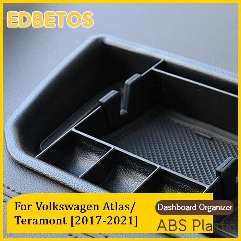 Teramont Dashboard Storage Box Organizer For Volkswagen Atlas 2018-2020 2021 2022 2023 Interior Phone Holder Center Console Tray