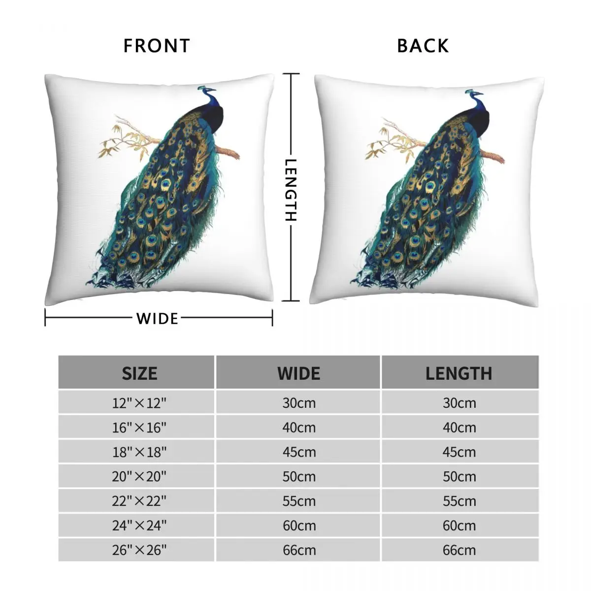 Vintage Peacock Teal Square Pillowcase Polyester Linen Velvet Printed Zip Decor Pillow Case Home Cushion Cover Wholesale 45x45