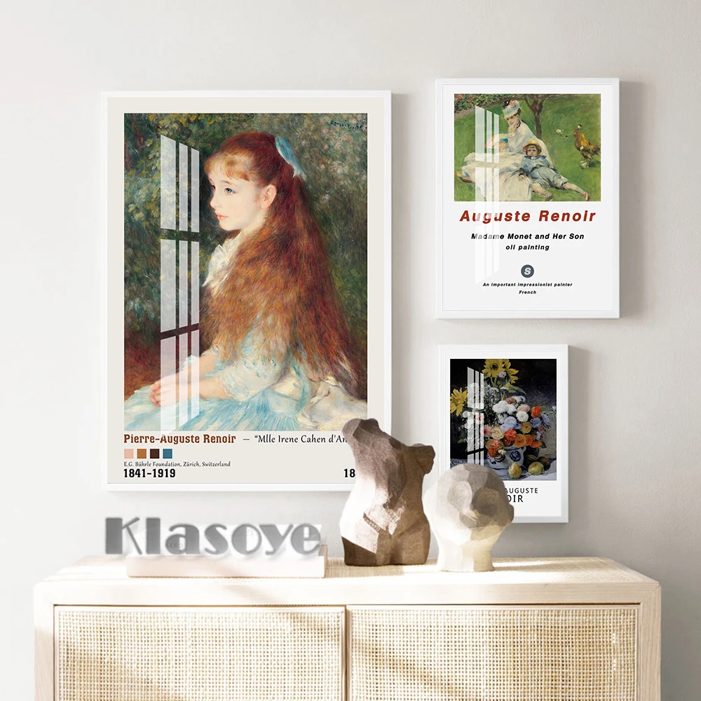 Pierre Auguste Renoir Impressionism Exhibition Museum Poster Oarsmen At Chatou Art Prints Flower Retro Wall Picture Home Decor