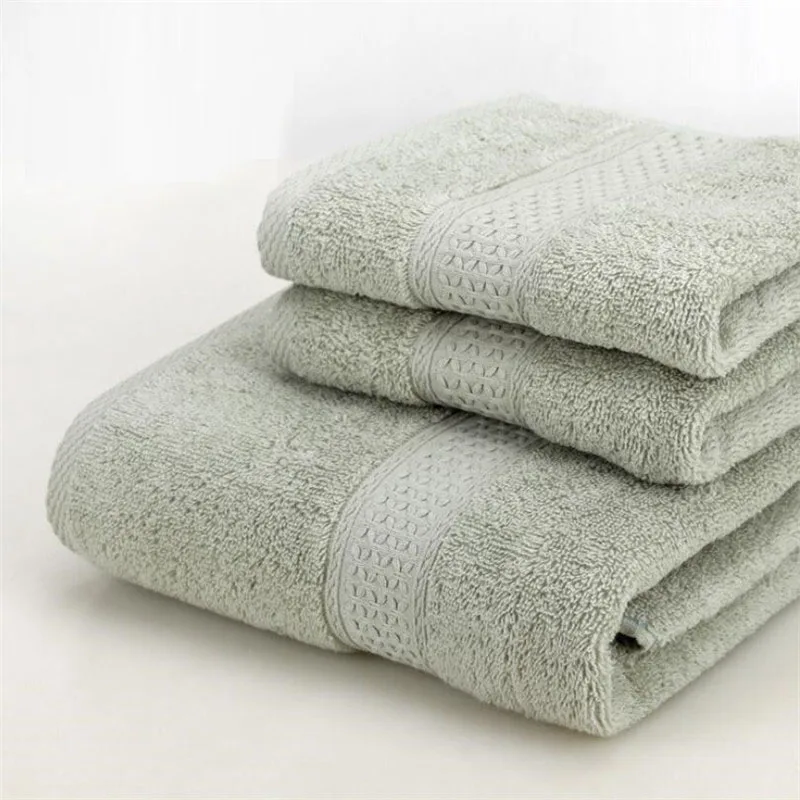 Fashion Hotel Towel Sets 3 Pieces Each Set Towel Combed Cotton Adult Bath Towel Hand Towel Sets 140x70cm 74x33cm 17 Colors