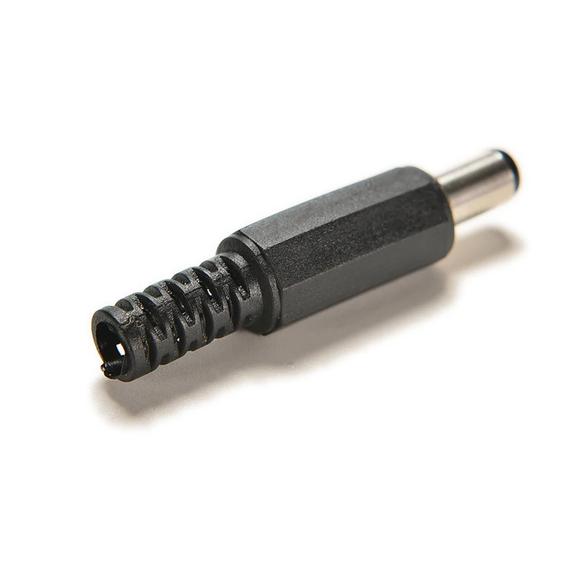 Adaptateur prise Jack mâle, connecteurs de câble d'alimentation cc pour caméra CCTV 2.5mm x 5.5mm avec pointe de couleur noire