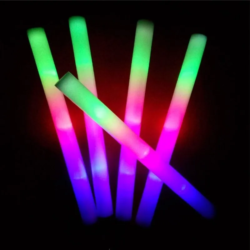 Light-Up Foam Sticks LED Soft Batons Rally Rave Glowing Wands Color Changing Flash Torch Festivals Party Concert luminous Stick