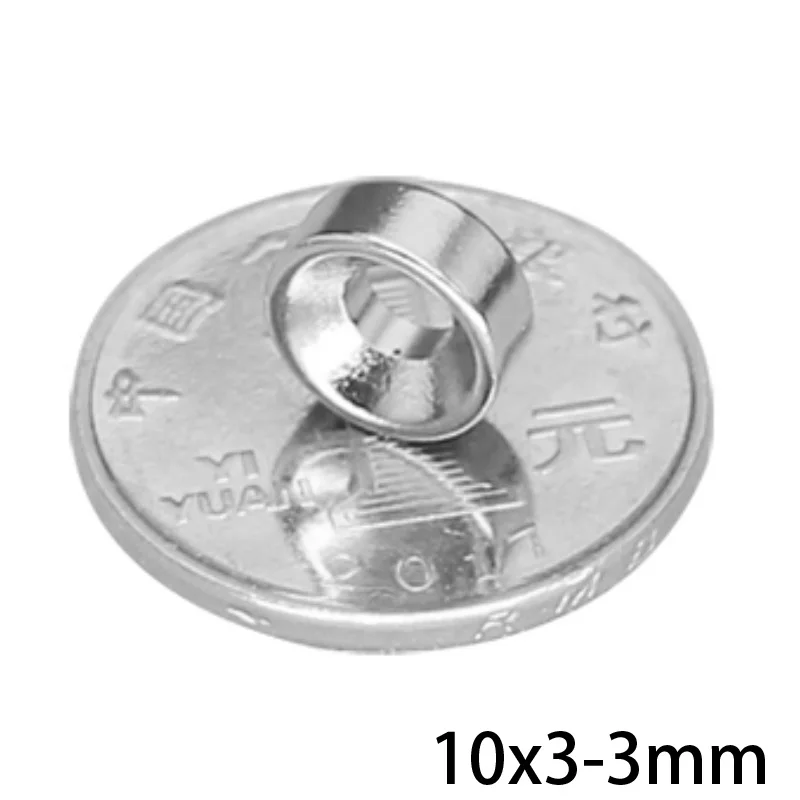 20~1000PCS 10x3-3 Neodymium Magnet 10x3 mm Hole 3mm N35 Round Super Strong Countersunk Permanent Magnetic Magnets 10*3-3 mm 10*3