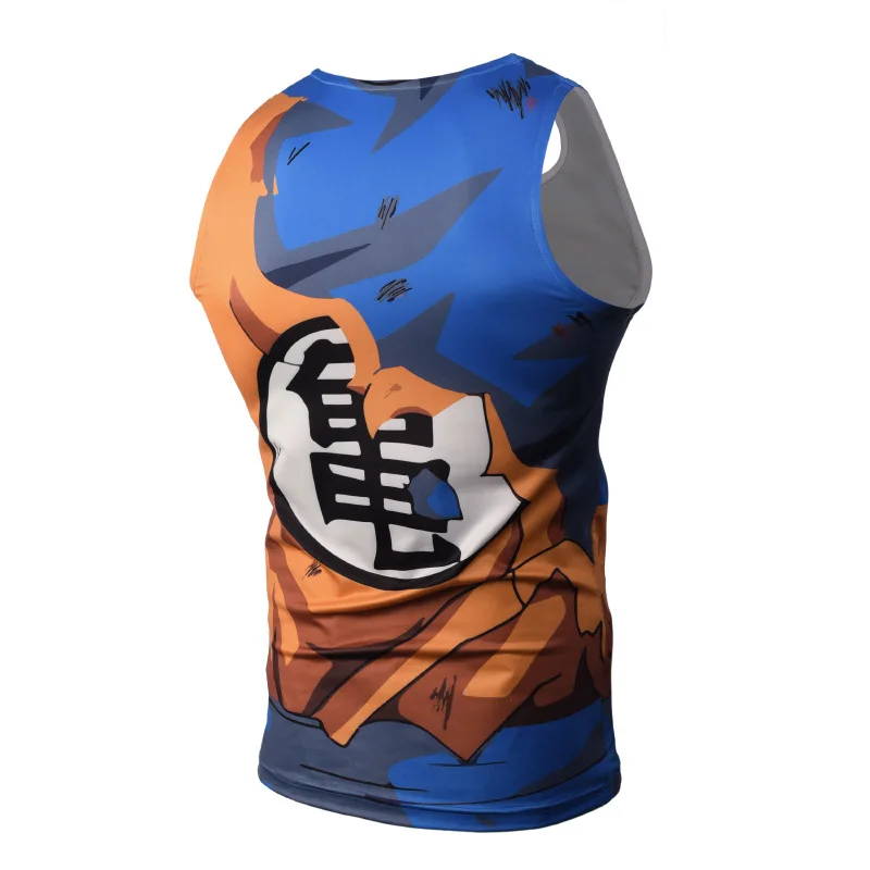 Goku 3D Printed T shirts Men Compression Shirt Comic Cosplay Quick Dry Sports Clothing Fitness Summer Sleeveless Tank Tops Male