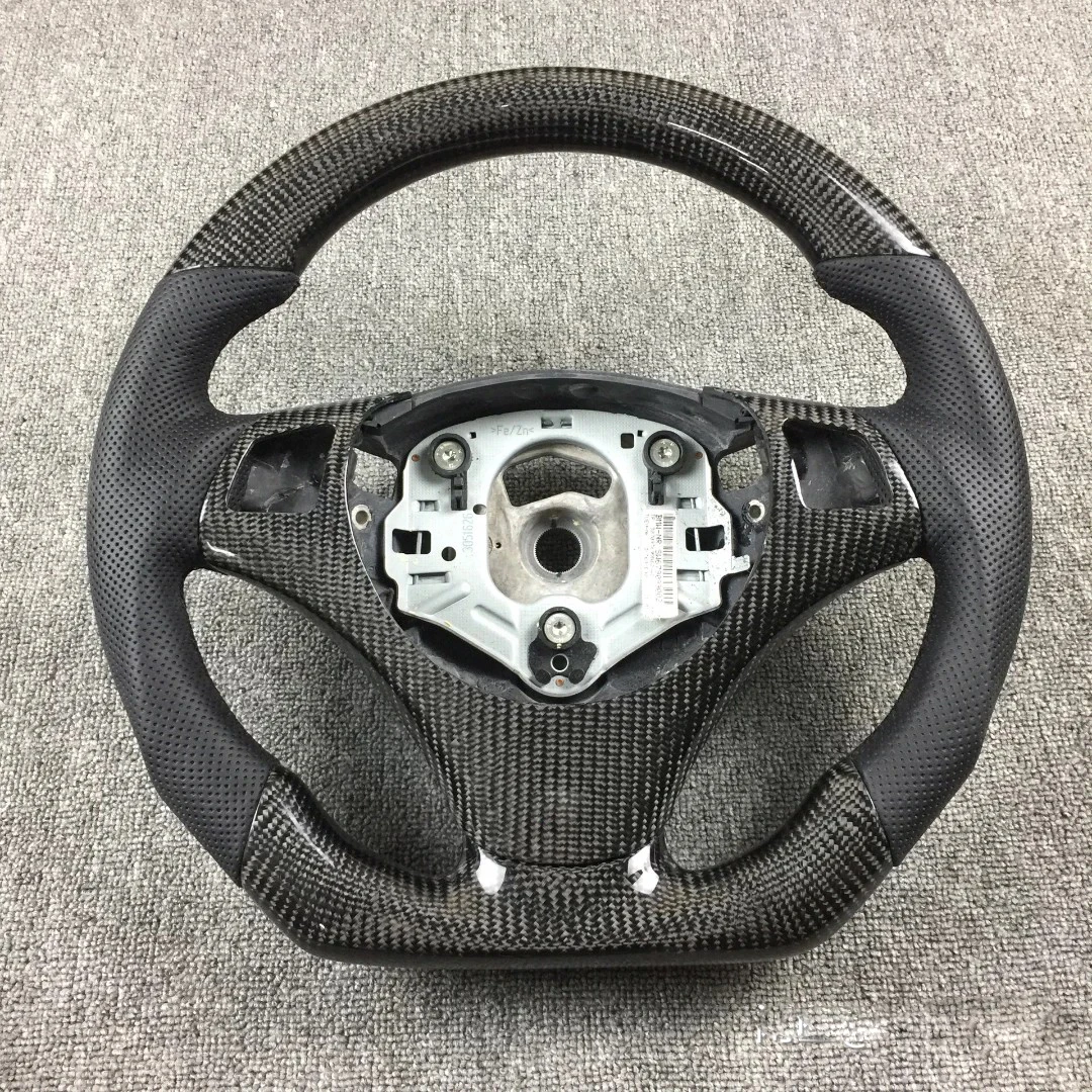 

100% Real Carbon Fiber Alcantara Leather Car Steering Wheel For BMW E90 320i 325i 330i 335i E87 120i 130i 120d No Paddle