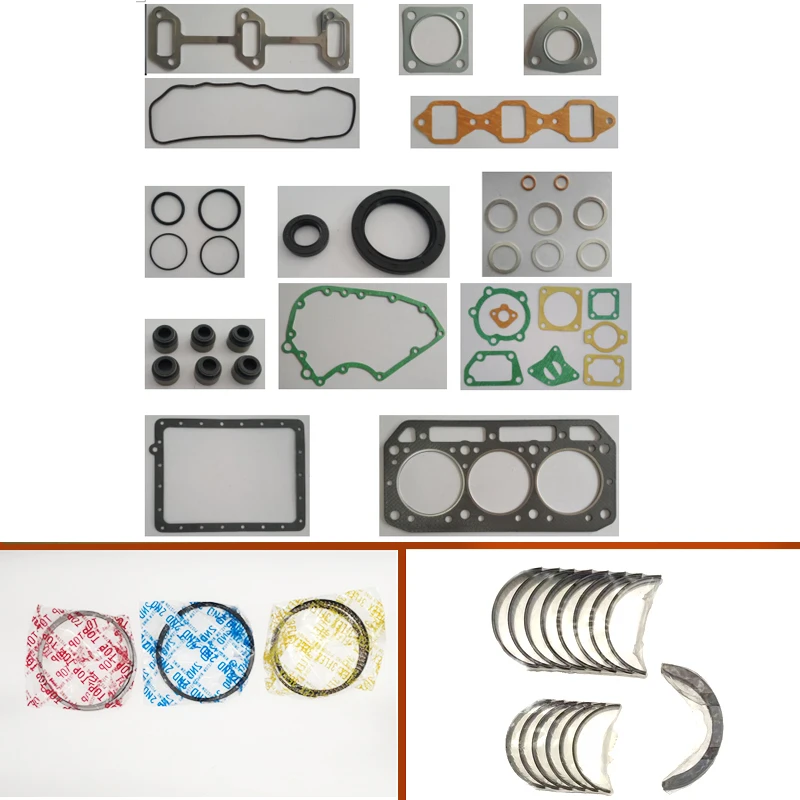 engine complete overhaul full gasket set kit main crankshaft connecting  bearing piston ring for Yanmar engine : 3d84 3d84-1