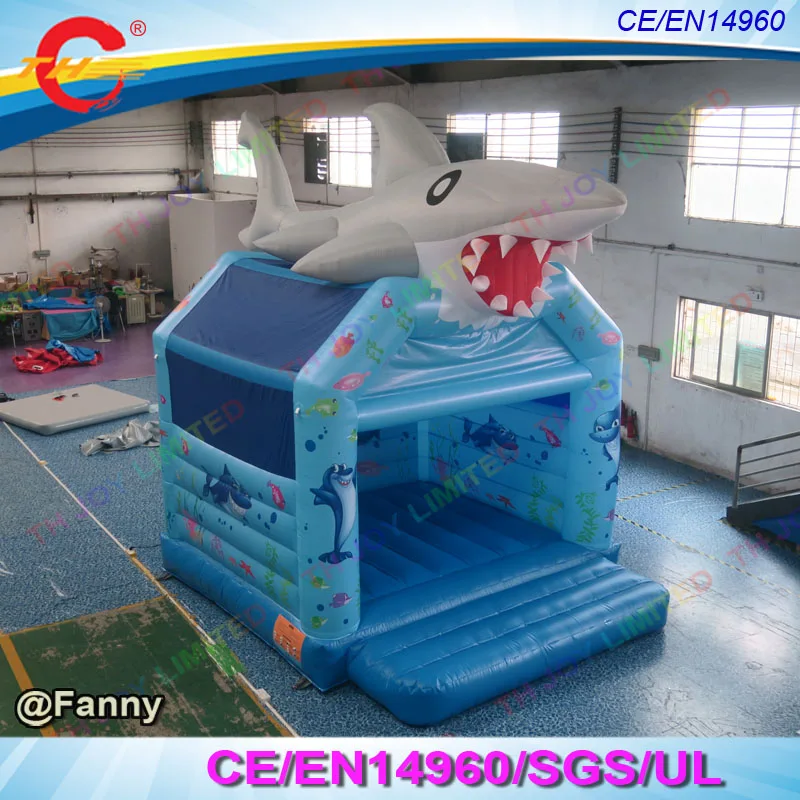4x4m nadmuchiwany moonwalk rekina, dom odbijający, dmuchany zamek do skakania, dmuchany zamek odbijający, dmuchany skokowiec