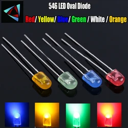 1000pcs DIP 546 Diffused Oval LED Light Emitting Diode Red Green Blue Yellow Yhite Orange Lamp Through Hole Bulb