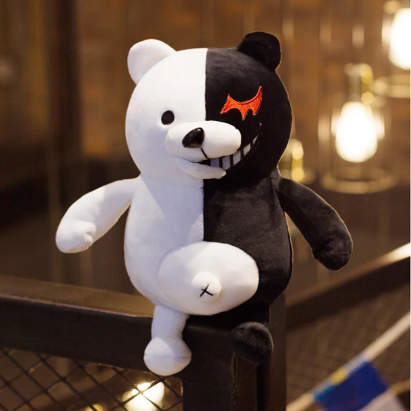 Game Danganronpa Monokuma Plushies Black White Bear Stuffed Doll Soft Anime Models Figures Christmas Gift Toy Kid Fan Collection