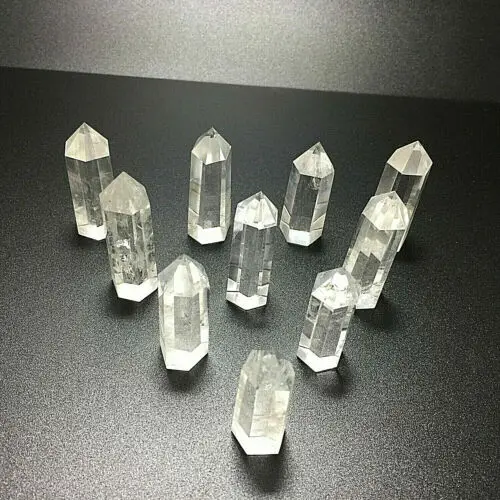 10pc Top Natural Clear Quartz Crystal Obelisk Wand Quartz Crystal Point Healing