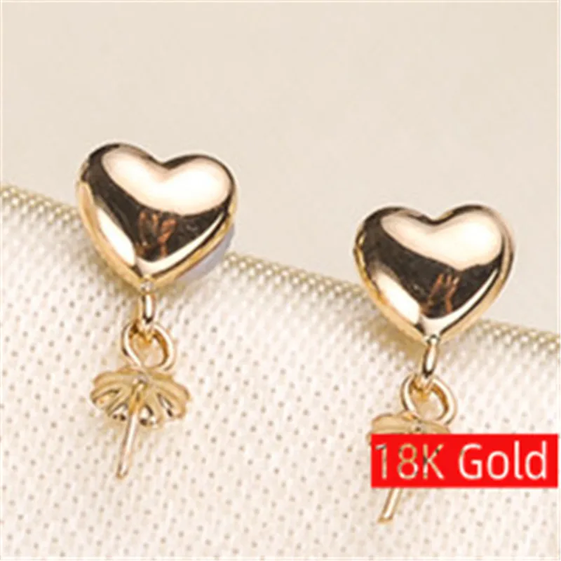 

Love style Earrings Fittings Accessories Earwire Hooks Clasps DIY 18K Gold Pearl Tassel Earring Findings Components Wholesale