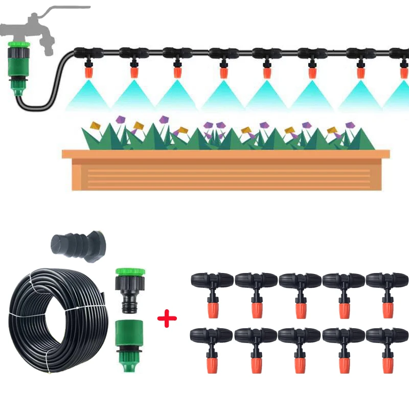 

DIY Automatic Micro Drip Irrigation System Garden Irrigation Spray Self Watering Kits wtih Adjustable Drip Nozzles 10M/15M/20M