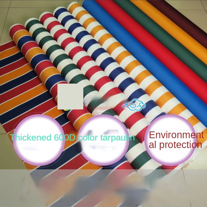 600D Oxford Waterproof Fabric By The Meter for Sewing Awning Yarn Dyed Cloth Sun Resistant Color Strip Thickened Anti Cracking