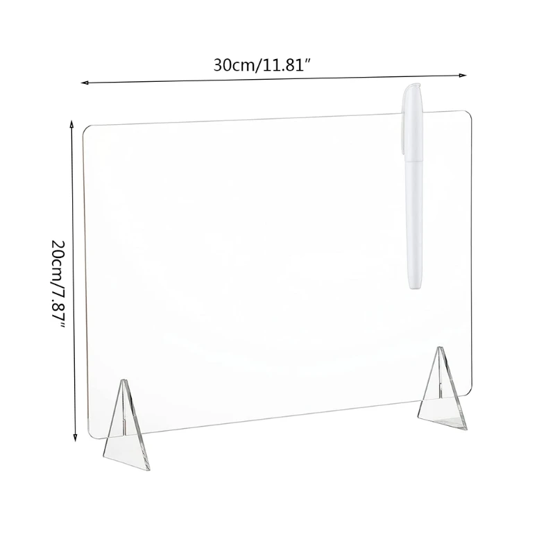 Transparent Acrylic Erasable Message Board Cover Leaflet File Paper Display Stand Home Office Desk Writing Panel