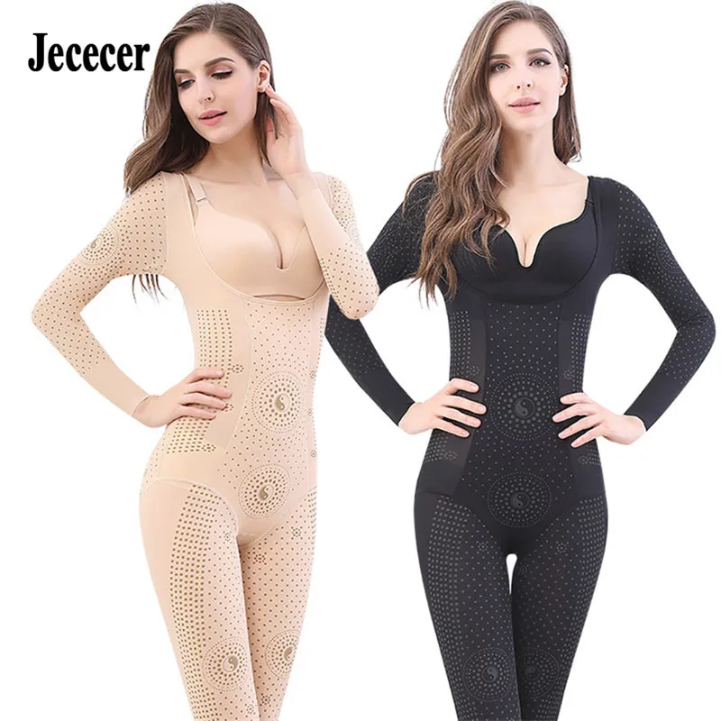 

Long Sleeve Full Body Shapewear Bodysuit Waist Trainer Control Tummy Slim Arm Leggings Women Weight Loss Corrective Shaper