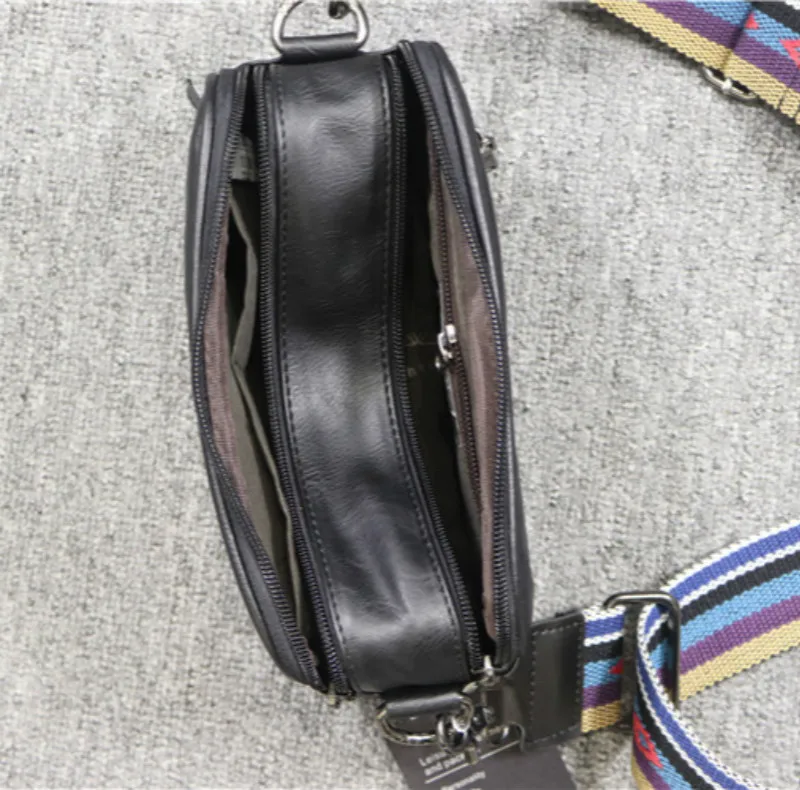 Korean Brand Designer Men Crossbody Bags Leather Man Stylish Design Male Sling Bag Small Fashion Shoulder Messenger Bags