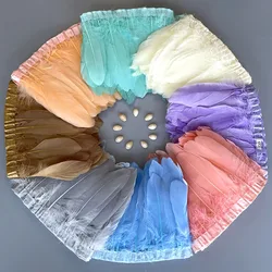 White Goose Feather Trim 2Meters Natural  Geese Fluffy Feather Fringe Length 15-20cm DIY Costume Skirt Christmas Decoration