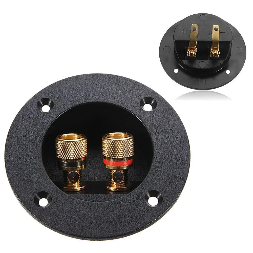 Professional Speaker Box Rear Back Panel Wiring Terminal Plug Round Boxes With 2 Banana Jack Subwoofer Speaker Terminal