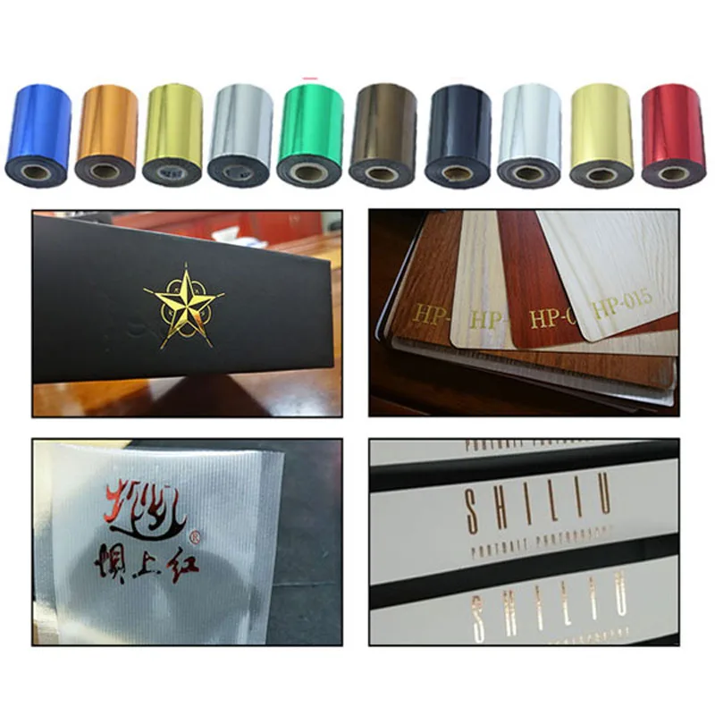 Papel dorado en caliente de 120M x 4CM, aluminio anodizado para tarjeta de PVC, máquina bronceadora de plástico de cuero PU, papel especial de lámina dorada y plateada