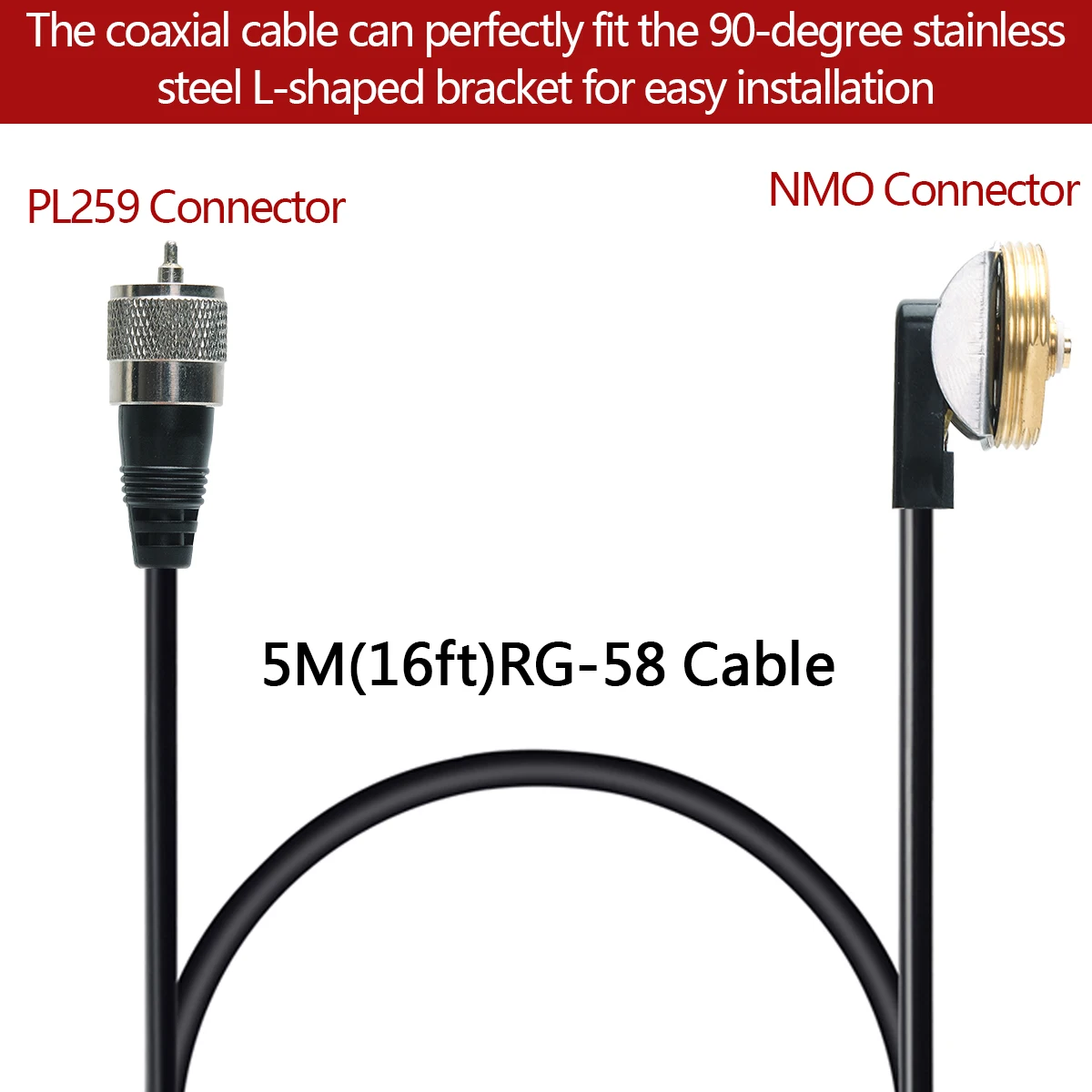 ABBREE soporte de montaje de orificio de antena de Radio móvil N1 con Cable Coaxial NMO a PL259 para todas las antenas de Radio NMO CB Yaesu Icom Radio