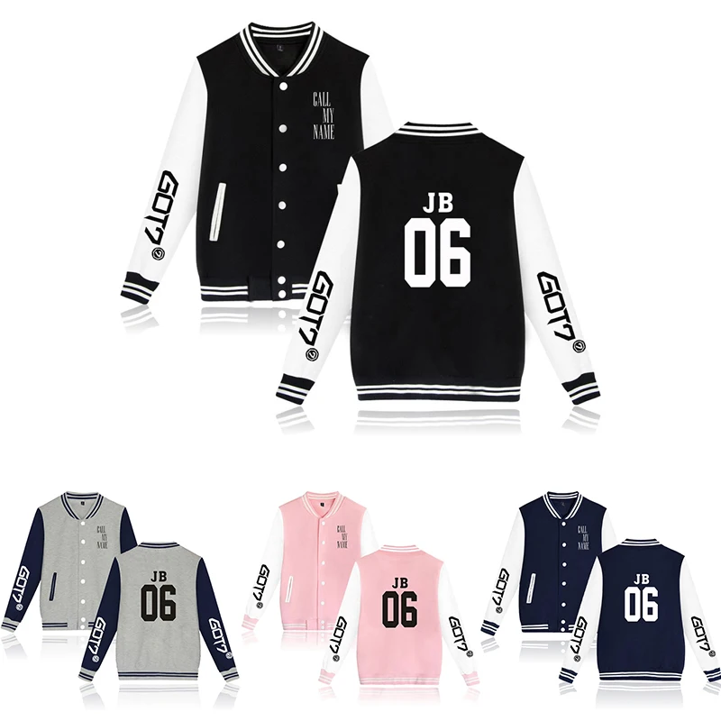 

Kpop Got7 JB 06 Baseball Jacket Coat Sports Fashion Hip Hop Men Women Hoodie Sweatshirts Long Sleeve Unisex Hoodies Jackets Tops