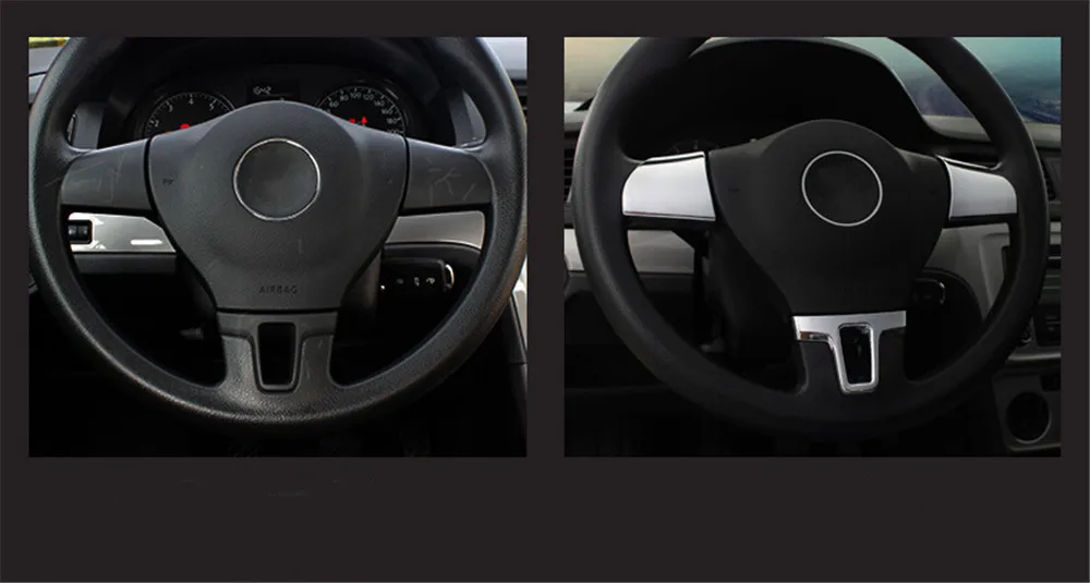 Car Accessories Steering Wheel Trim Decorative Sticker Case For Volkswagen Tiguan Touran Passat Amarok Multivan Lavida