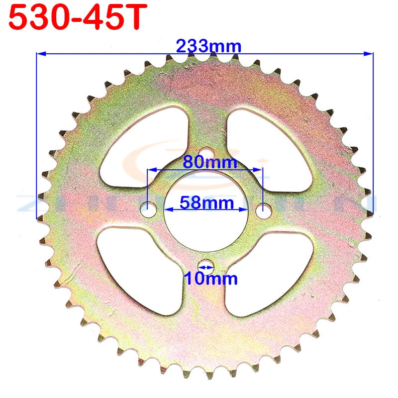 530 chain 31T/32T/35T/37T/40T/45T sprocket rear rear sprocket gear  for 530 chain 110-150cc kart ATV four-wheel off-road vehicle