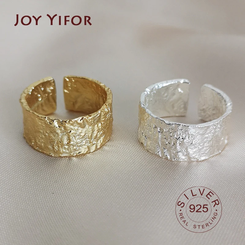 Anillos de plata de ley 925 con elipse de superficie mate para mujer, joyería fina, accesorios ajustables hechos a mano, 925