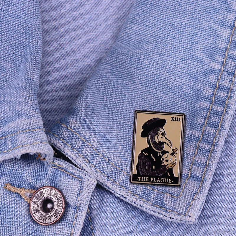 Doctors Creativity Punk Tarot Card Enamel Brooch Pins Metal Badges Lapel Pin Brooches Jackets Jeans Fashion Jewelry Accessories