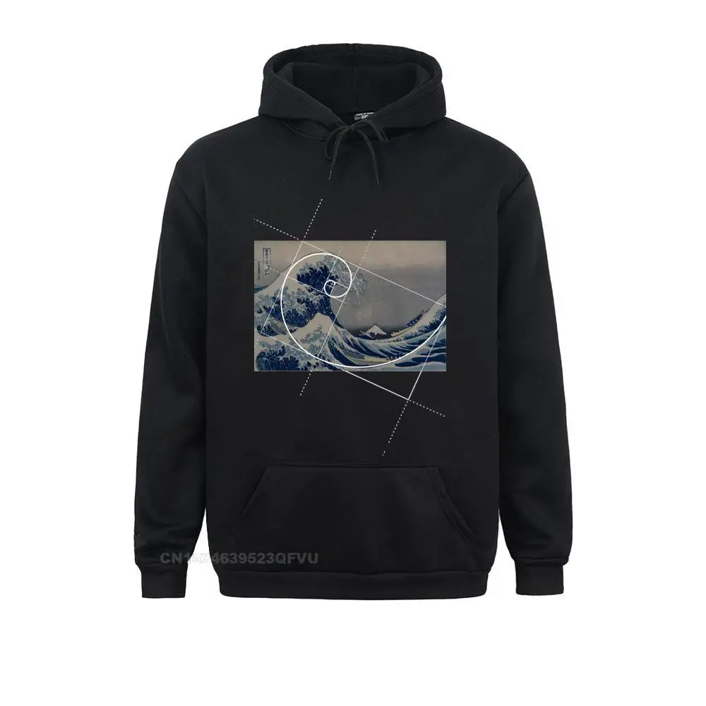 

Hokusai Meets Fibonacci Sequence Men's Hoodies Golden Ratio Math Hoodie Technical Geek Vintage Pullover Hoodie Summer Clothing