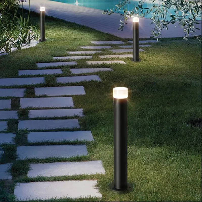 1PCS IP65 Waterproof 15W LED Garden Lawn Lamp Modern Aluminum Pillar Light Outdoor Courtyard villa landscape lawn bollards light