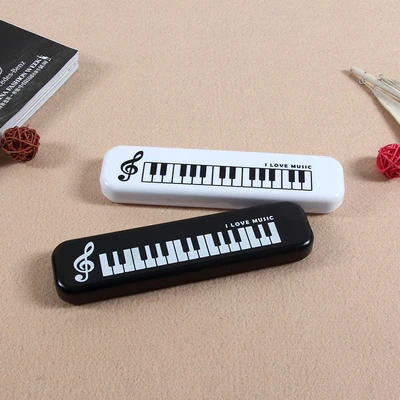 Estuche de lápices de notas musicales creativas para niños, mini Teclado de piano simple, llave triple, caja de papelería para estudiantes, regalos