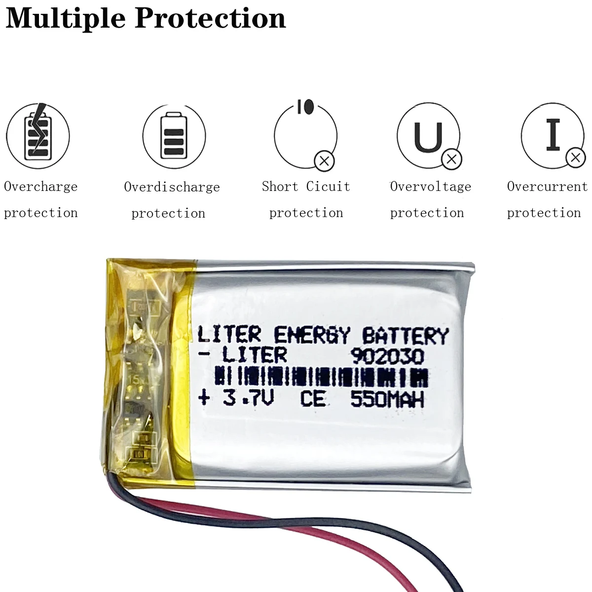 Rechargeable 550mAh Li-Po Battery 902030 li-ion Lipo cells Lithium Li-Po Polymer Battery For MP3 MP4 DVD GPS Bluetooth Headset