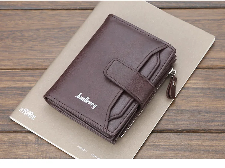 Name Gravur Männer Kurze Brieftaschen Große Kapazität Zipper Münzfach Foto Halter Hohe Qualität Karte Clips Für Männer – Detail 18