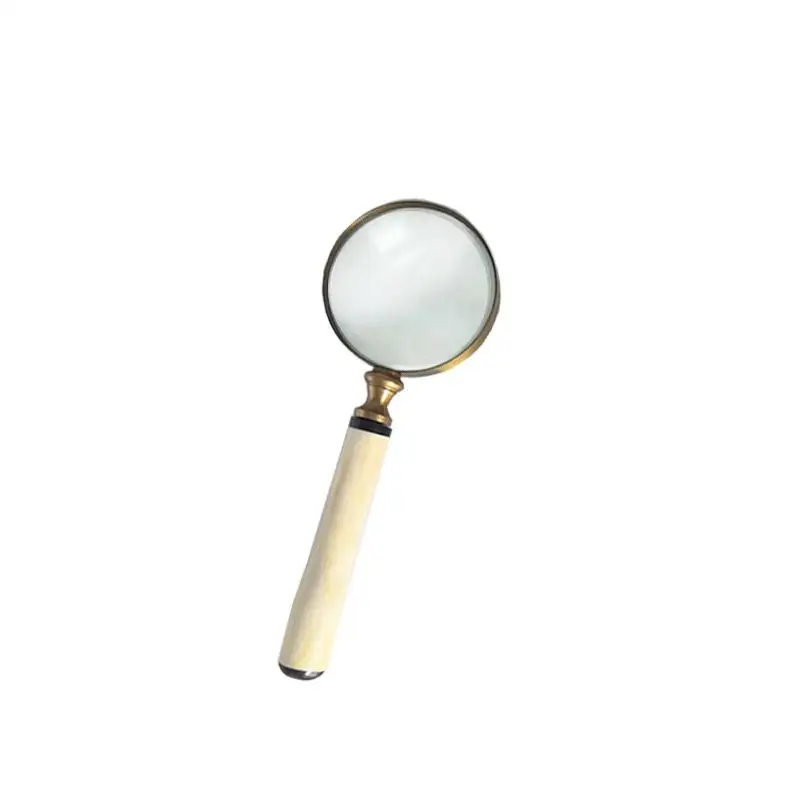 Handmade Brass Horn Magnifying Glass Crafts Measuring Drawing Reading Jewelry Identification Gift Retro Nostalgic 10X Hd