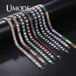 UMODE New Rainbow Crystal Tennis Bracelets For Women Bracelet Set Colorful Zirconia Femme Bridal Wedding Jewelry UB0181AX