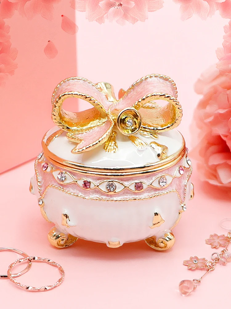 TT Jewelry Box Bow Bell High-Grade Ornaments European Jewelry Proposal Ring Storage Box