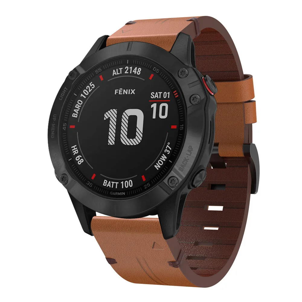 Correa de cuero para reloj Garmin Fenix, banda de liberación rápida, fácil ajuste, 20mm, 22mm, 26mm, 6/6X/6S, 7/7S/7X