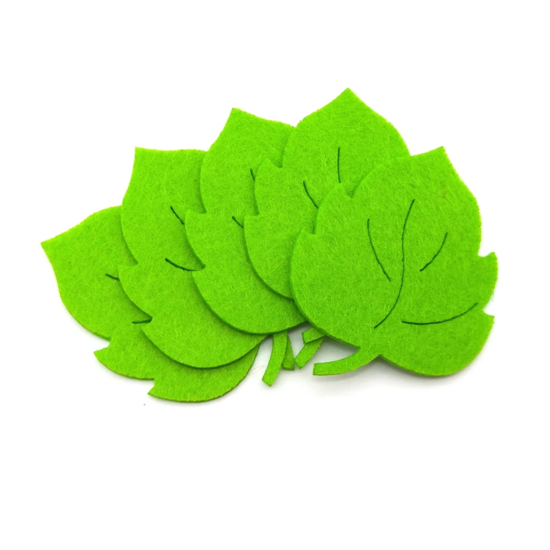 10PCS Random Color Leaf Non-woven Felt Green Tree Leaves Patch Appliques DIY Wall Craft Accessories Supplies