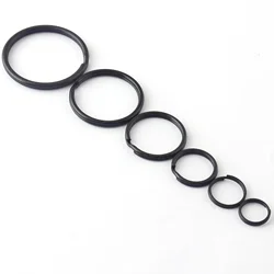 Black round split Key Rings Key Chain charm clasp Supplies,small jump O Rings loop metal key ring pendant,Key Fob Hardware