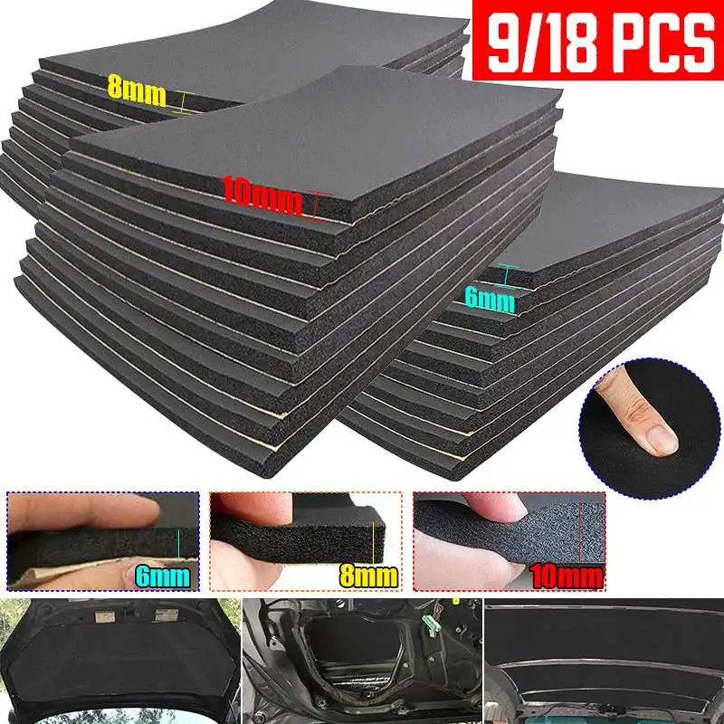 30*50cm 6/8/10mm Car Sound Heat Insulation Cotton Mats Engine Bonnet Deadening Firewall Noise Proofing Deadener Anti-noise Pads