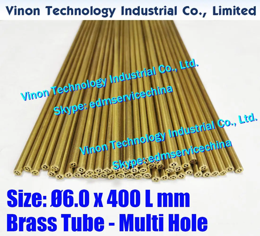 D6.0x400MM Brass Tube Multihole (30PCS/LOT),Brass EDM Tubing Electrode Multi-Channel Diam. 6.0 Length 400 for Electric Discharge